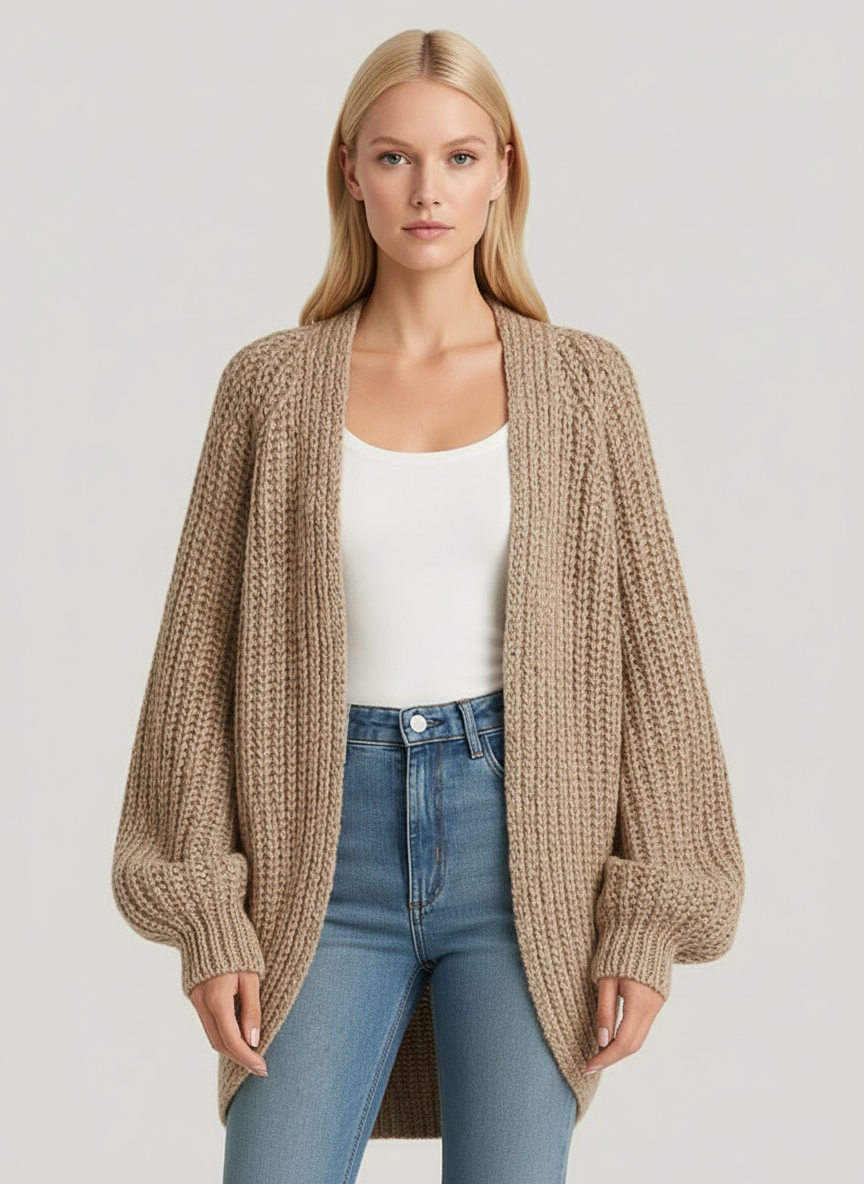 Cárdigan de punto oversize para mujer