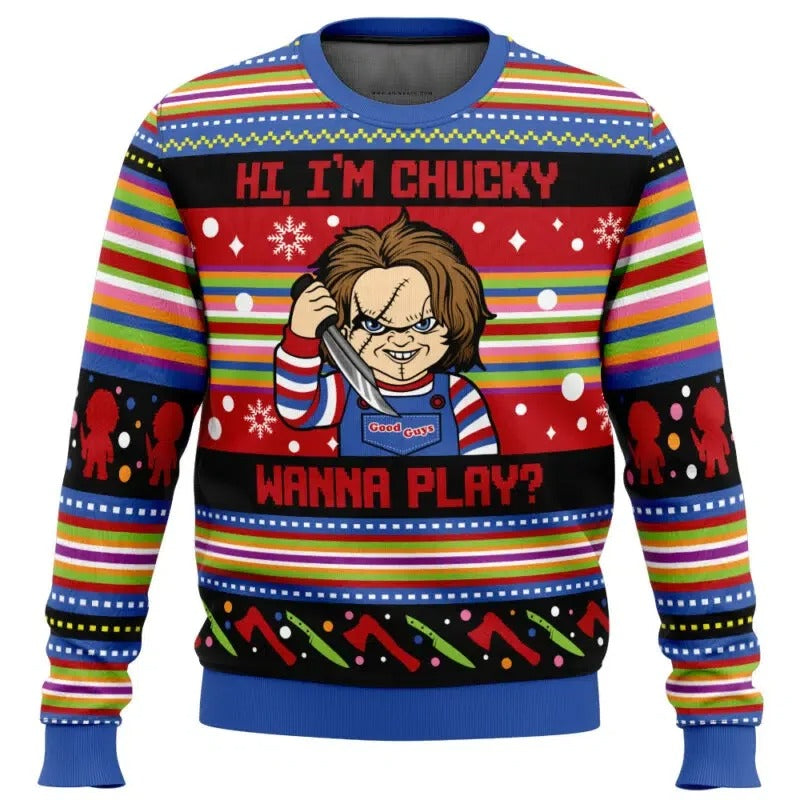 Good Guys-julesweatshirt med motiv – Farverig, stribet langærmet trøje