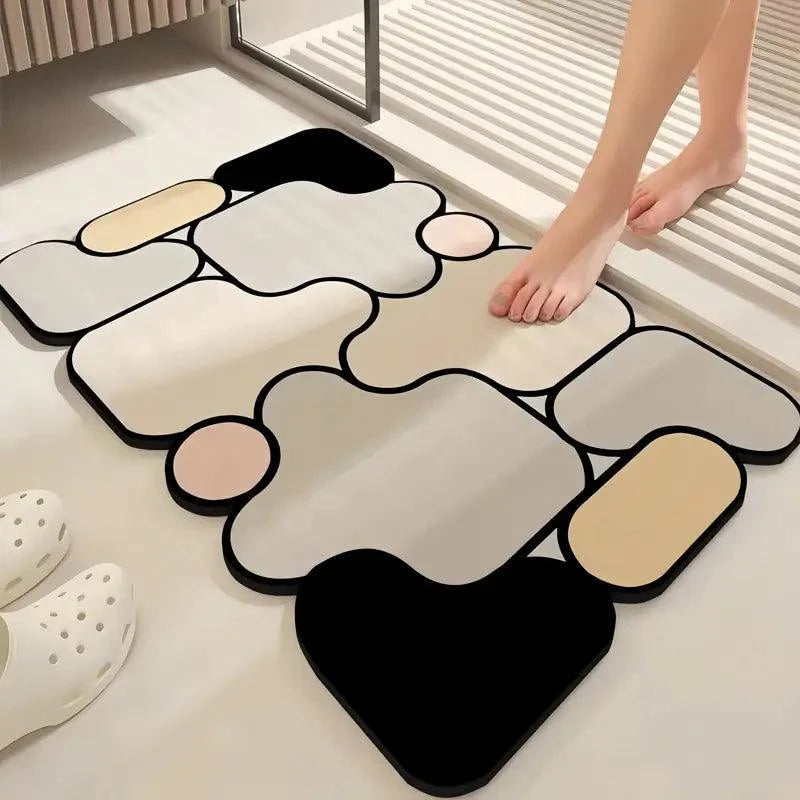 Alfombra de baño antideslizante creativa de puzzle en tierra de diatomeas