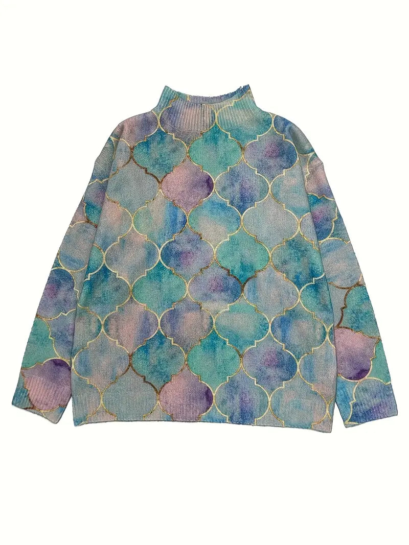 Soft-touch sweater med høj hals