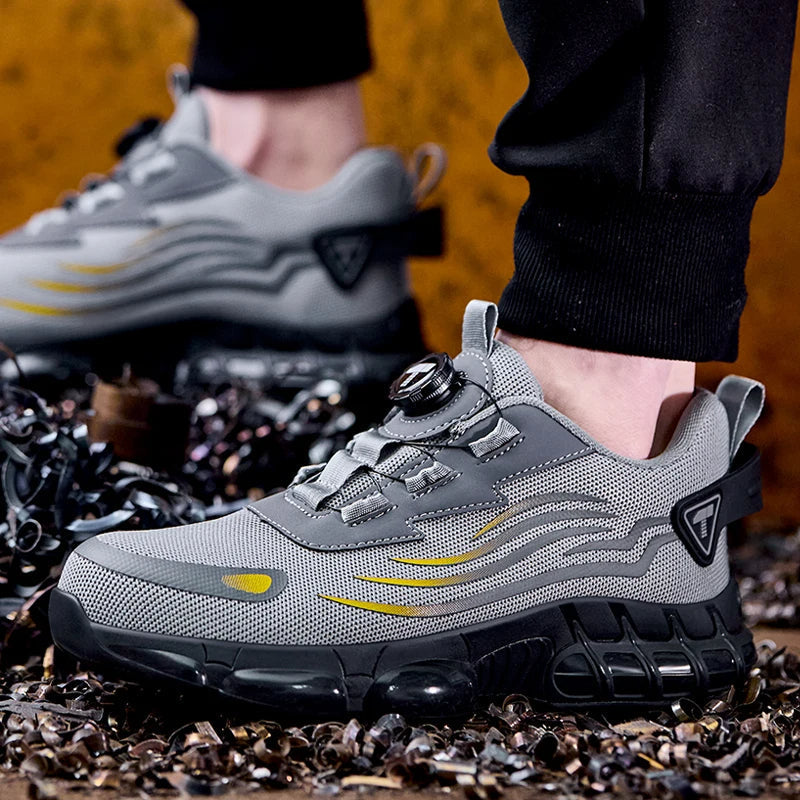 Sneakers di sicurezza con punta in acciaio e chiusura con rotella