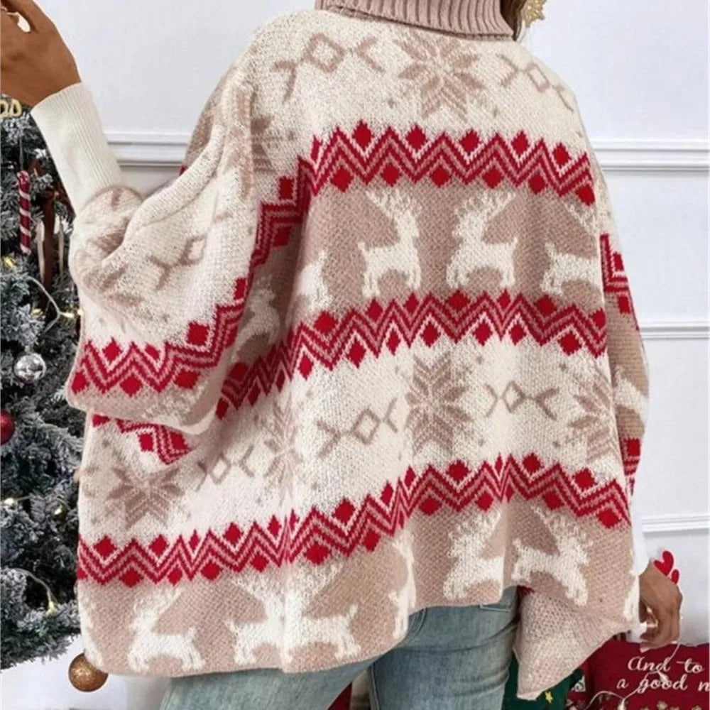 Maglione Jules a collo alto da donna - Maglia ampia con maniche a pipistrello