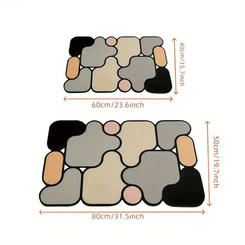 Alfombra de baño antideslizante creativa de puzzle en tierra de diatomeas