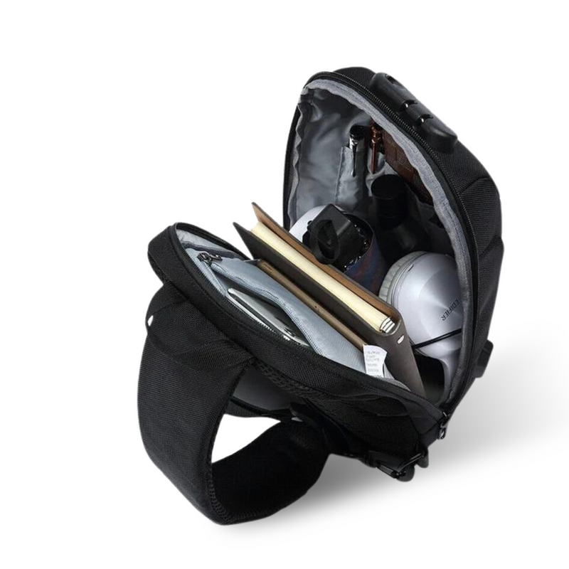 Diebstahlsichere Crossbody-Tasche | Sicherheits-Sling-Rucksack mit USB-Ladeanschluss