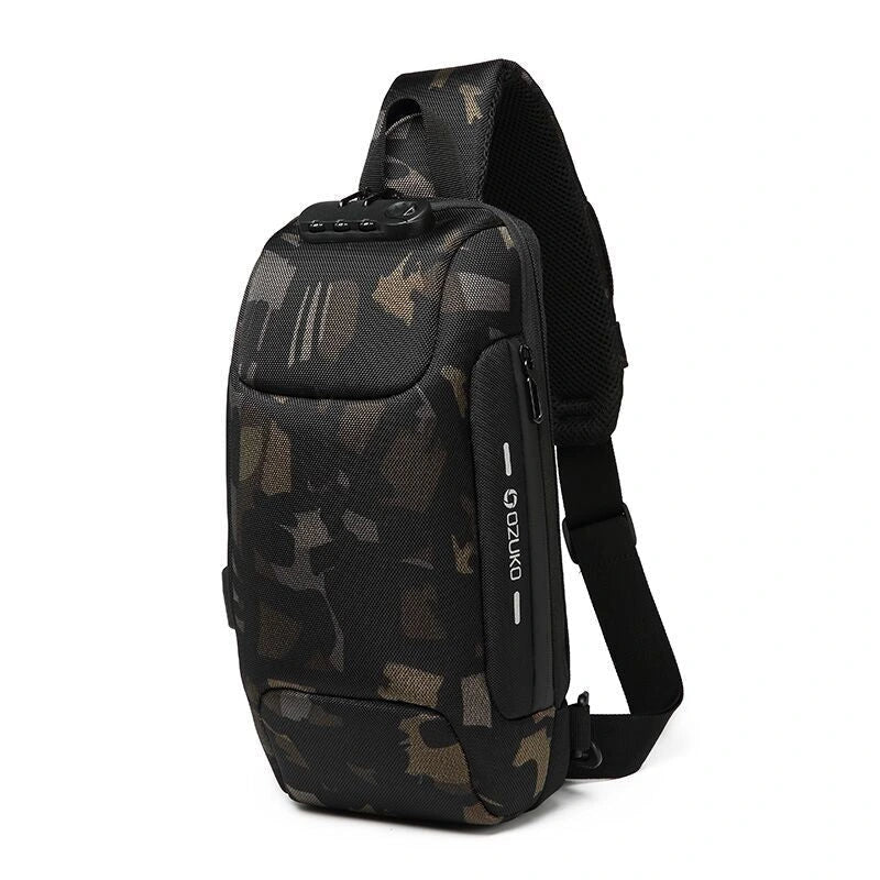 Diebstahlsichere Crossbody-Tasche | Sicherheits-Sling-Rucksack mit USB-Ladeanschluss