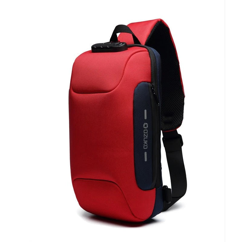 Diebstahlsichere Crossbody-Tasche | Sicherheits-Sling-Rucksack mit USB-Ladeanschluss