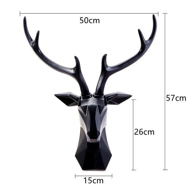 3D deer head wall decoration | Animal sculpture in resin art accent