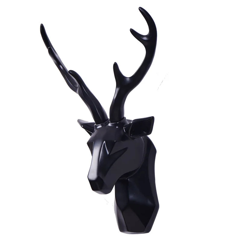 3D deer head wall decoration | Animal sculpture in resin art accent