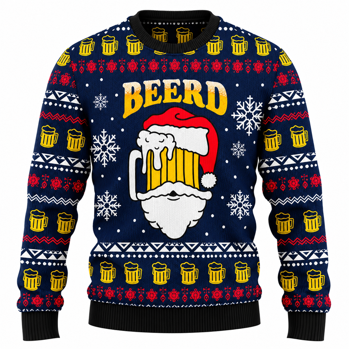 Maglione natalizio Jingle Beers per uomo - Divertente maglione natalizio unisex con stampa 3D