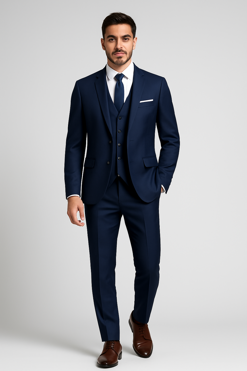 Elegancki 3-częściowy garnitur slim fit dla mężczyzn
