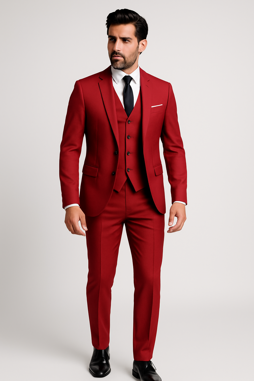 Elegancki 3-częściowy garnitur slim fit dla mężczyzn
