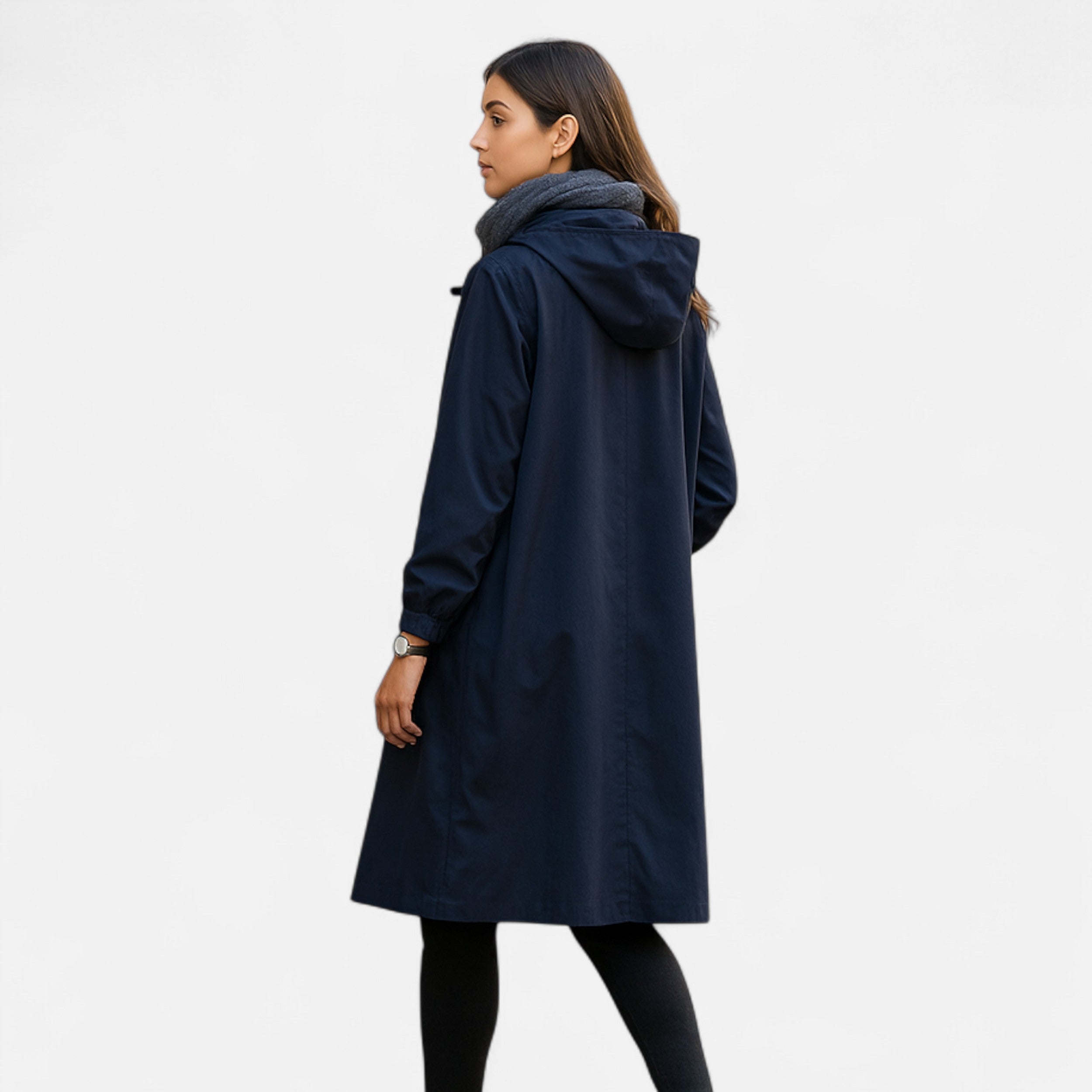 Tidløs vandtæt trenchcoat med hætte til damer
