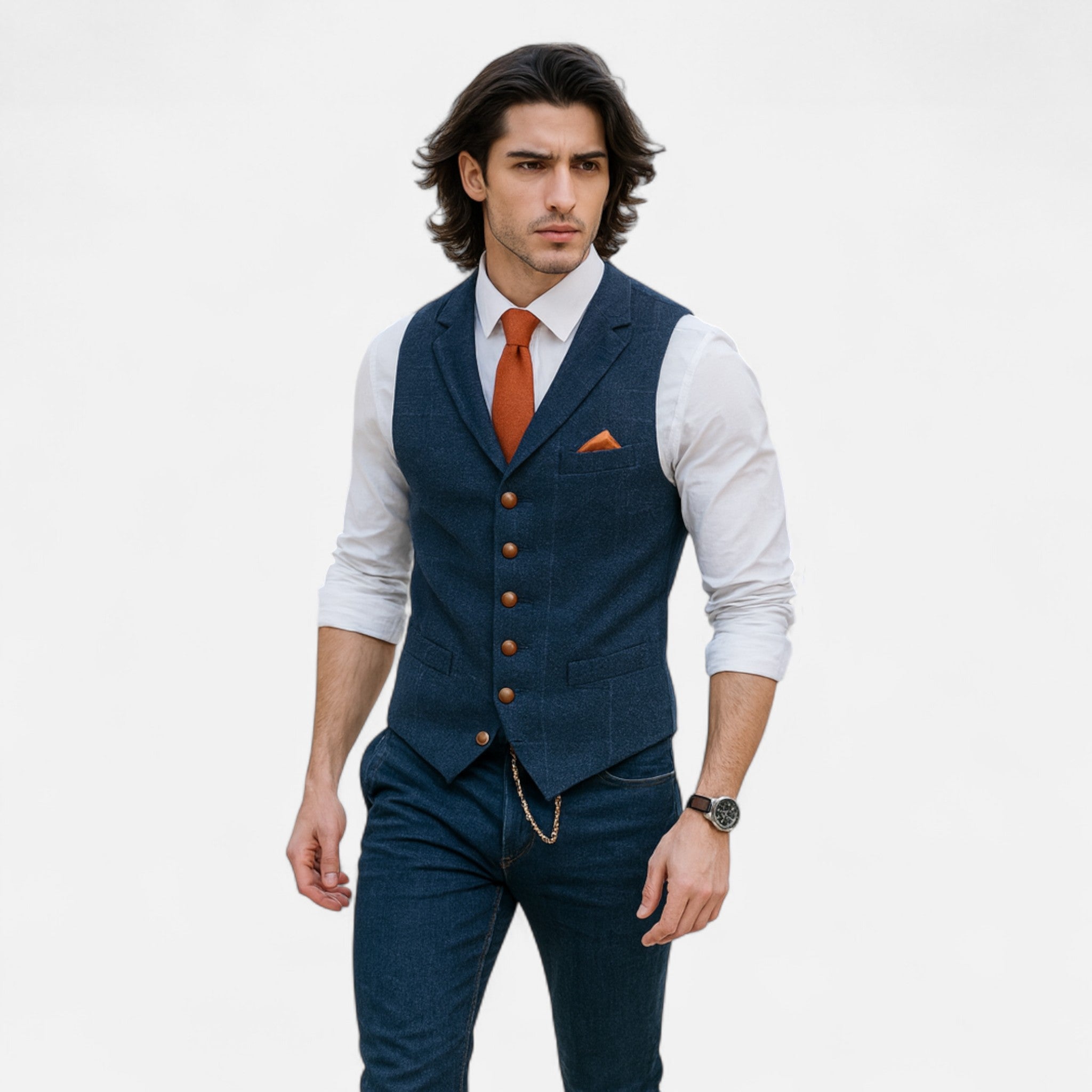 Chaleco vintage para hombre con corte clásico