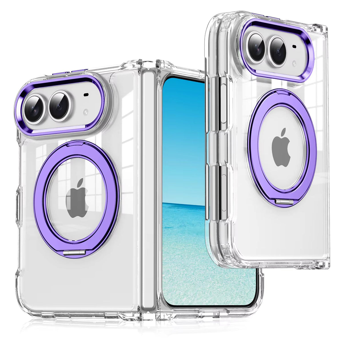 Clear Magnetic Kickstand Case for iPhone 18 Ultra with 360° Rotation 12