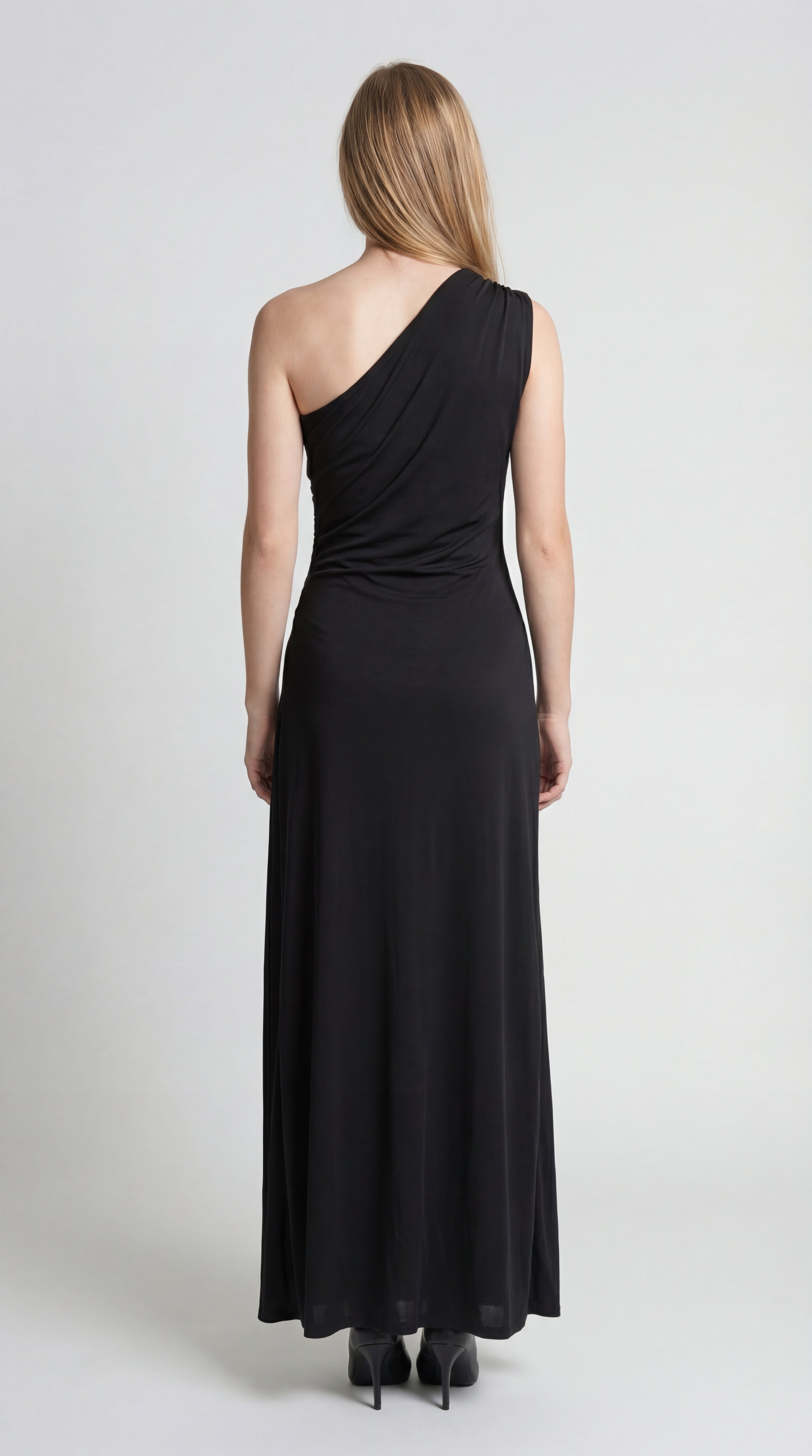 Ein-Schulter-Maxikleid | Schlanke Passform