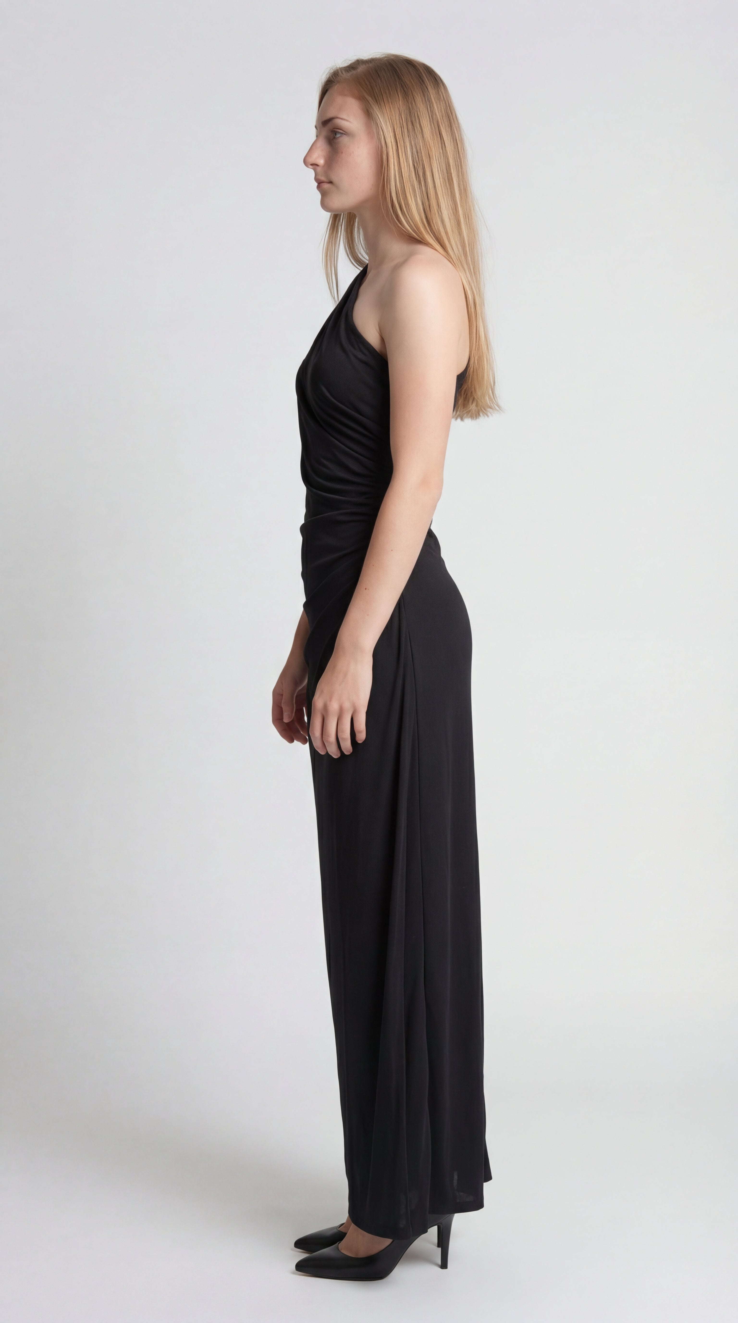 Ein-Schulter-Maxikleid | Schlanke Passform