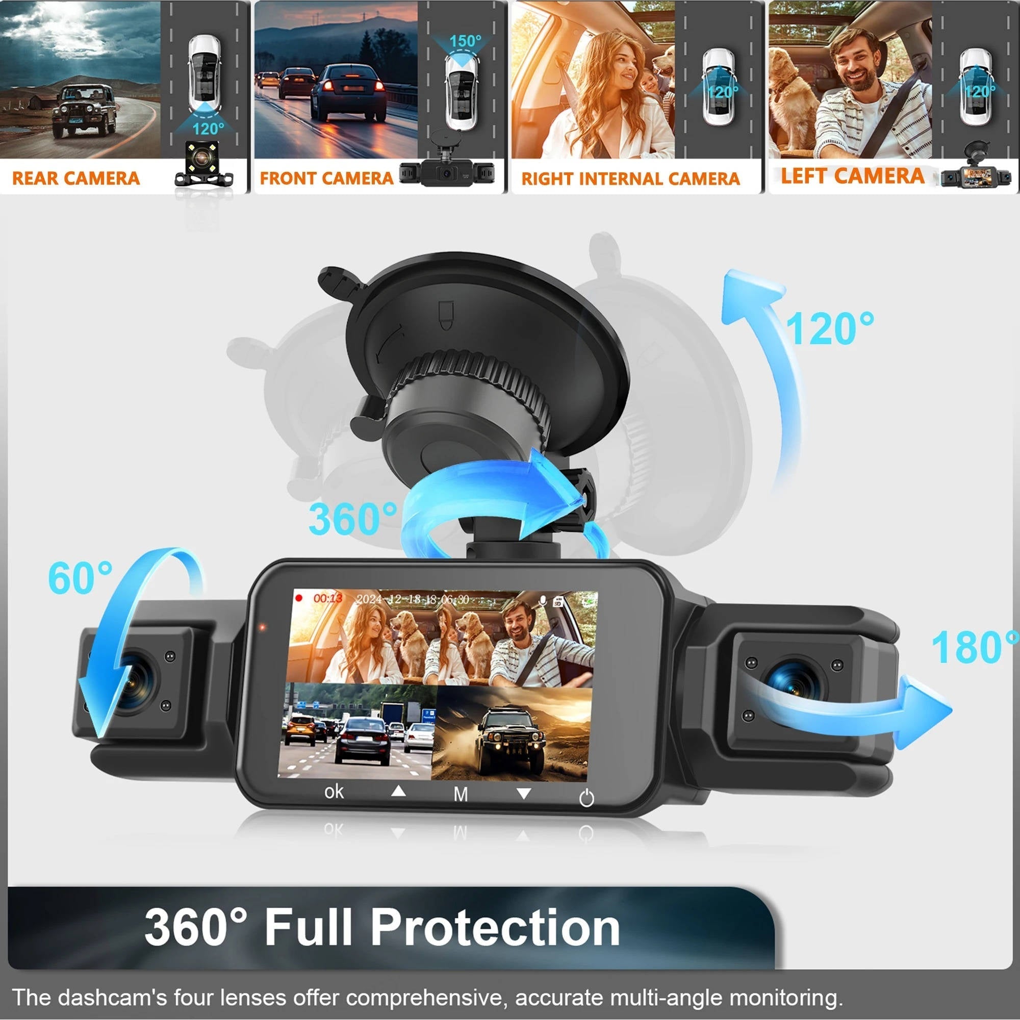 Comprehensive Wireless Car Dash Cam System with Night Vision & 4 Cameras for Ultimate Vehicle Security 4