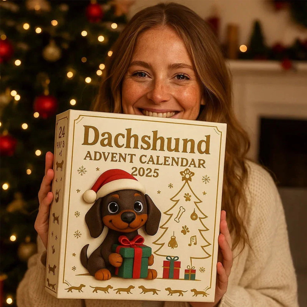 Calendario dell’Avvento 2026 del bassotto con 24 statuine di bassotti dipinte a mano | Oggetto da collezione per il conto alla rovescia fino a Natale, per gli amanti dei cani