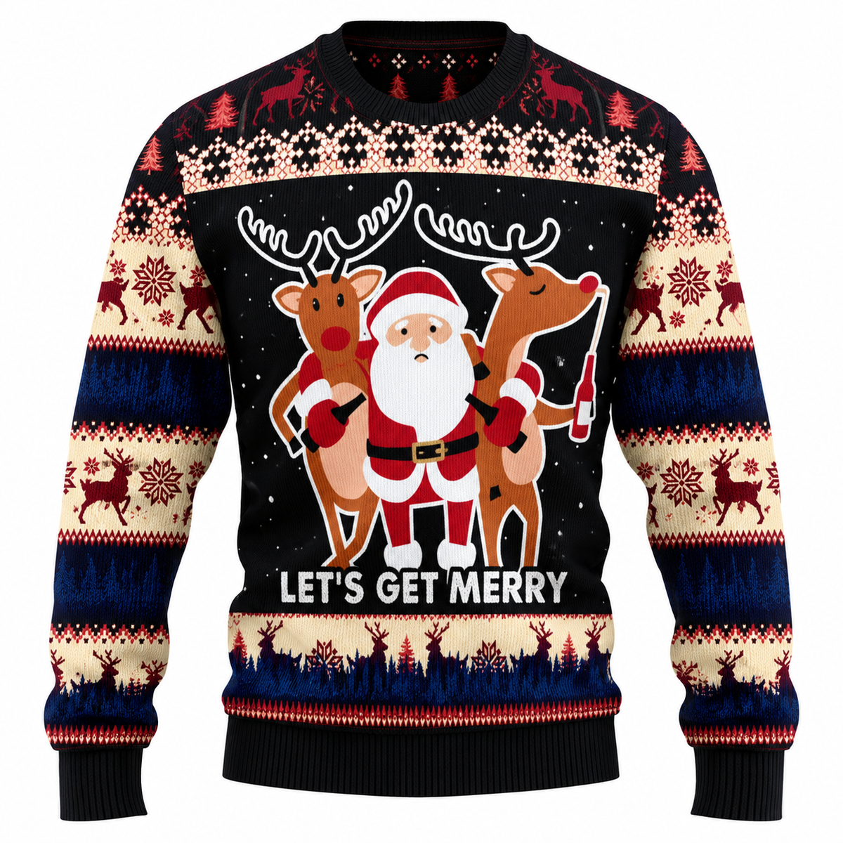 Maglione natalizio Jingle Beers per uomo - Divertente maglione natalizio unisex con stampa 3D