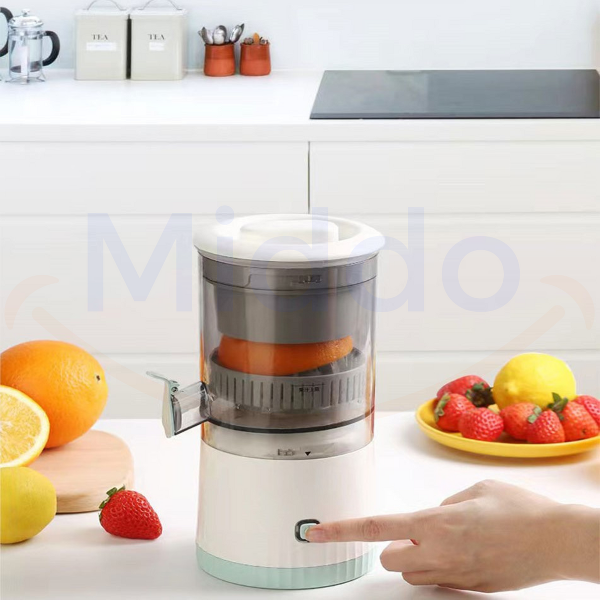 Spremiagrumi elettrico per succhi freschi a casa – Facile spremiagrumi per arance, limoni e uso quotidiano