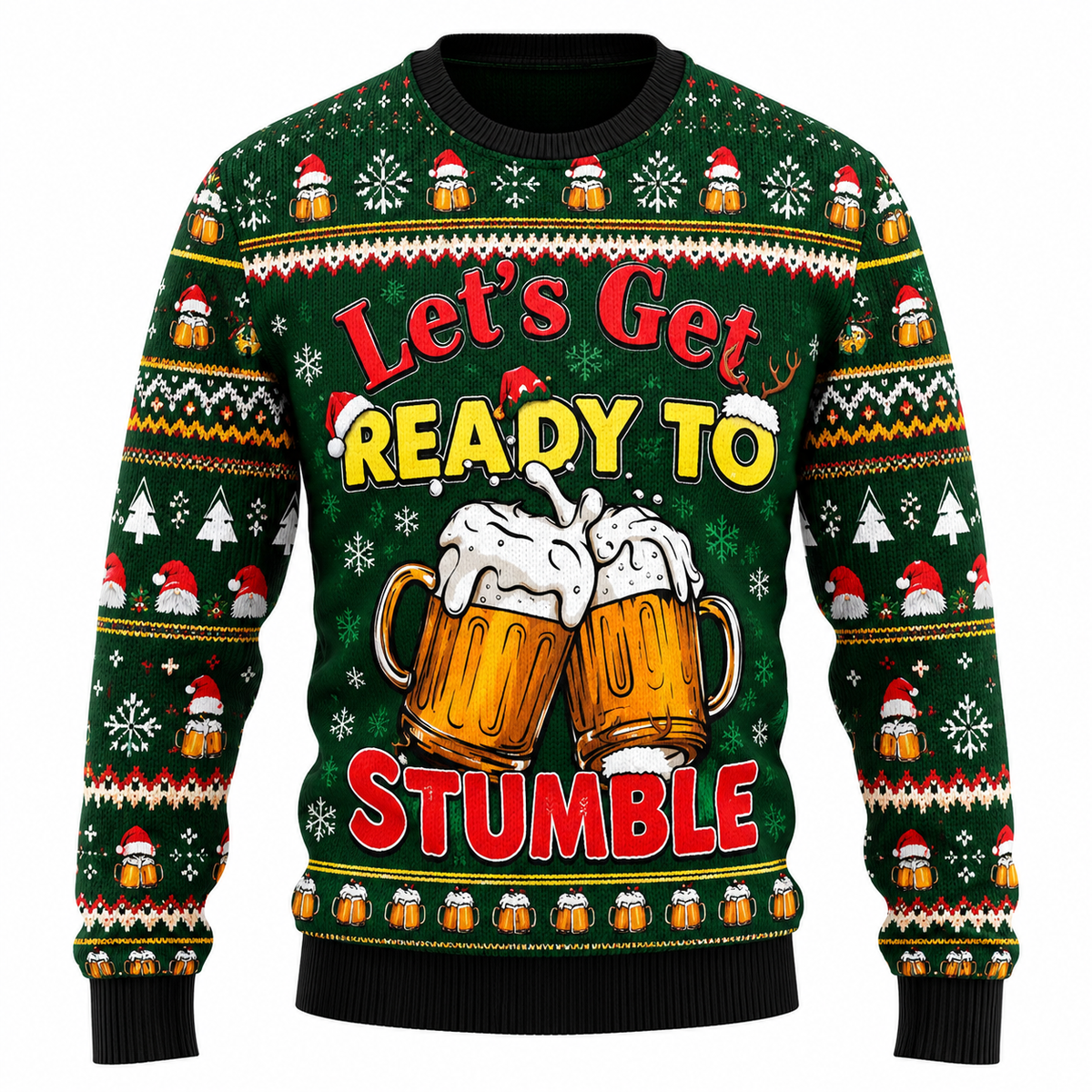 Maglione natalizio Jingle Beers per uomo - Divertente maglione natalizio unisex con stampa 3D