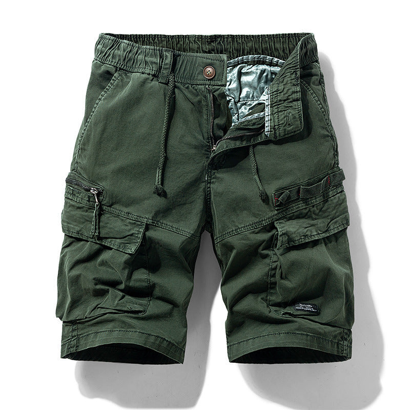 Cargo-bermudashorts til mænd med snøre i taljen og flere lommer