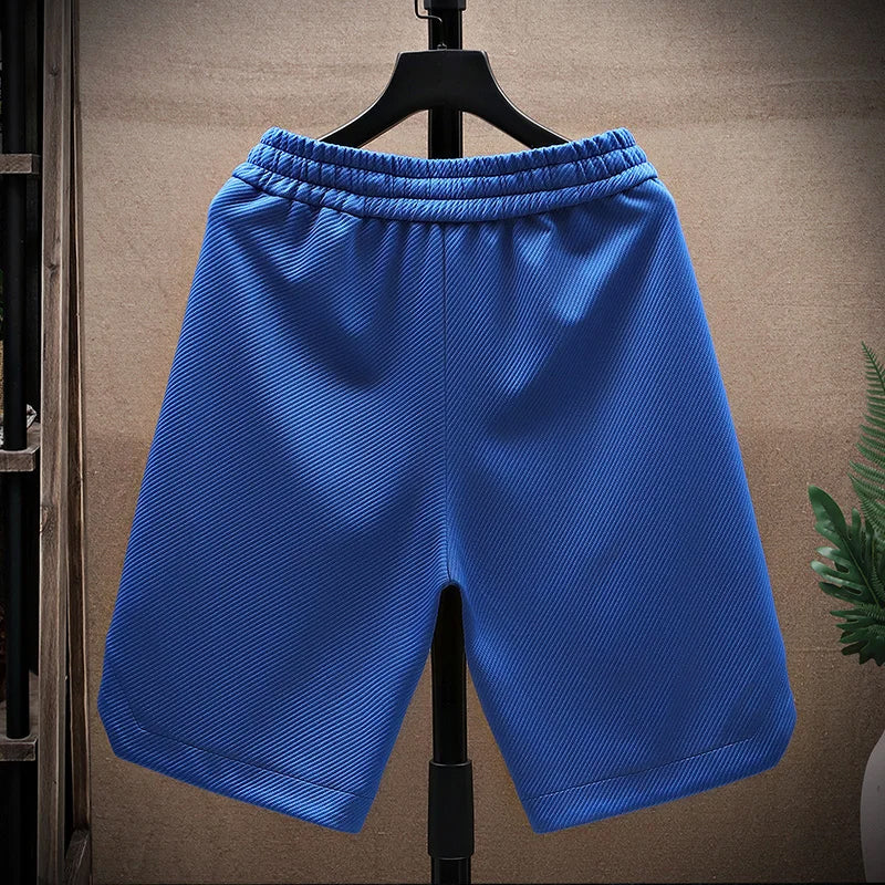 Loose Cargo Shorts for Men - Contrast Panels and Drawstring Waist
