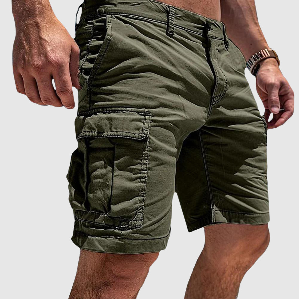 Cargo shorts med flere lommer til mænd - Straight Leg Fit