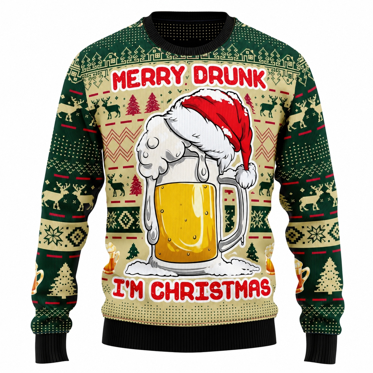 Maglione natalizio Jingle Beers per uomo - Divertente maglione natalizio unisex con stampa 3D