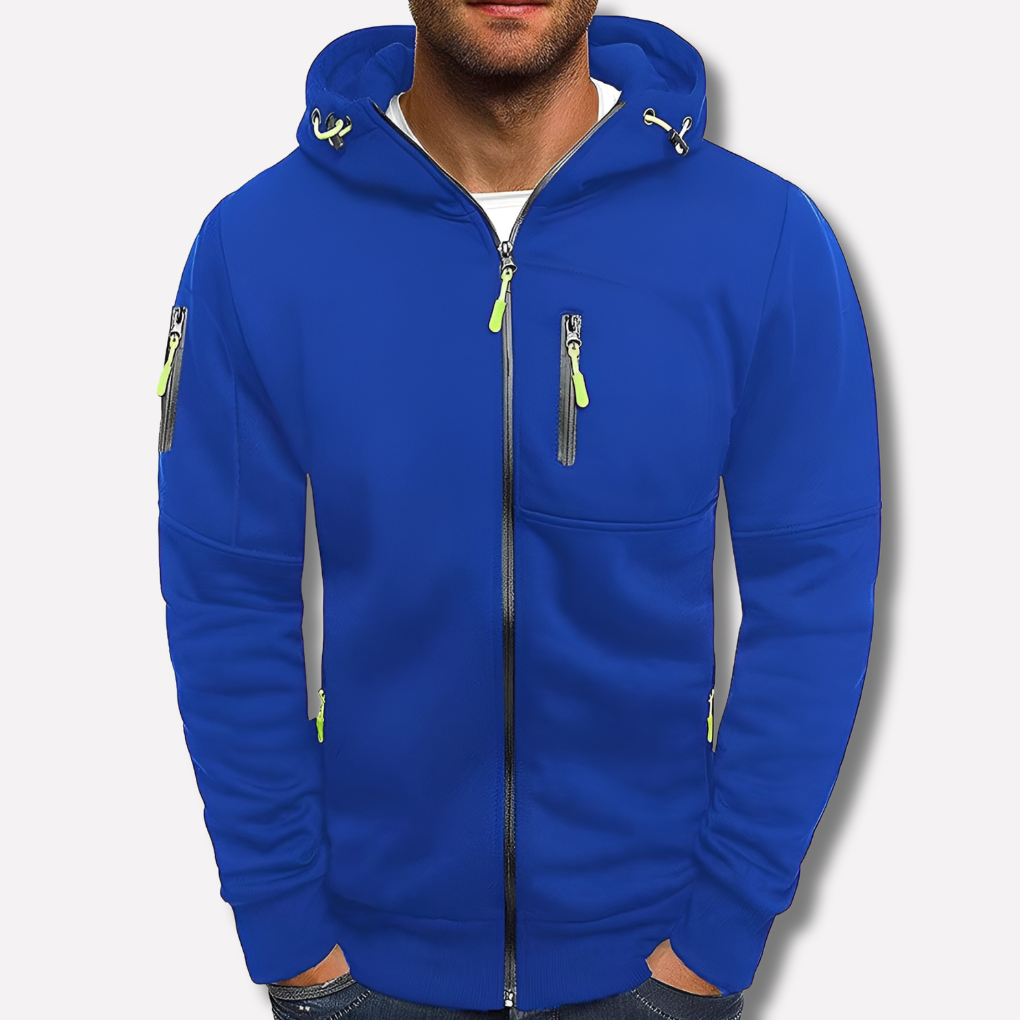Felpa con cappuccio elegante da uomo con cerniera