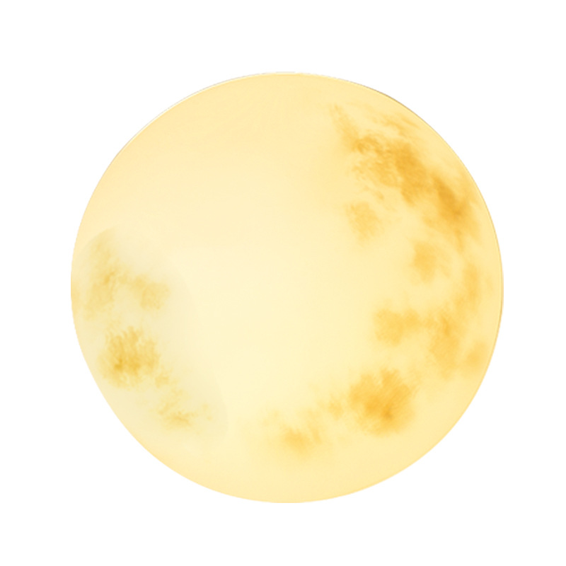 Gul rund loftslampe med blødt lys, moderne design, ideel til stue eller soveværelse. Energibesparende LED, stilfuld belysning.