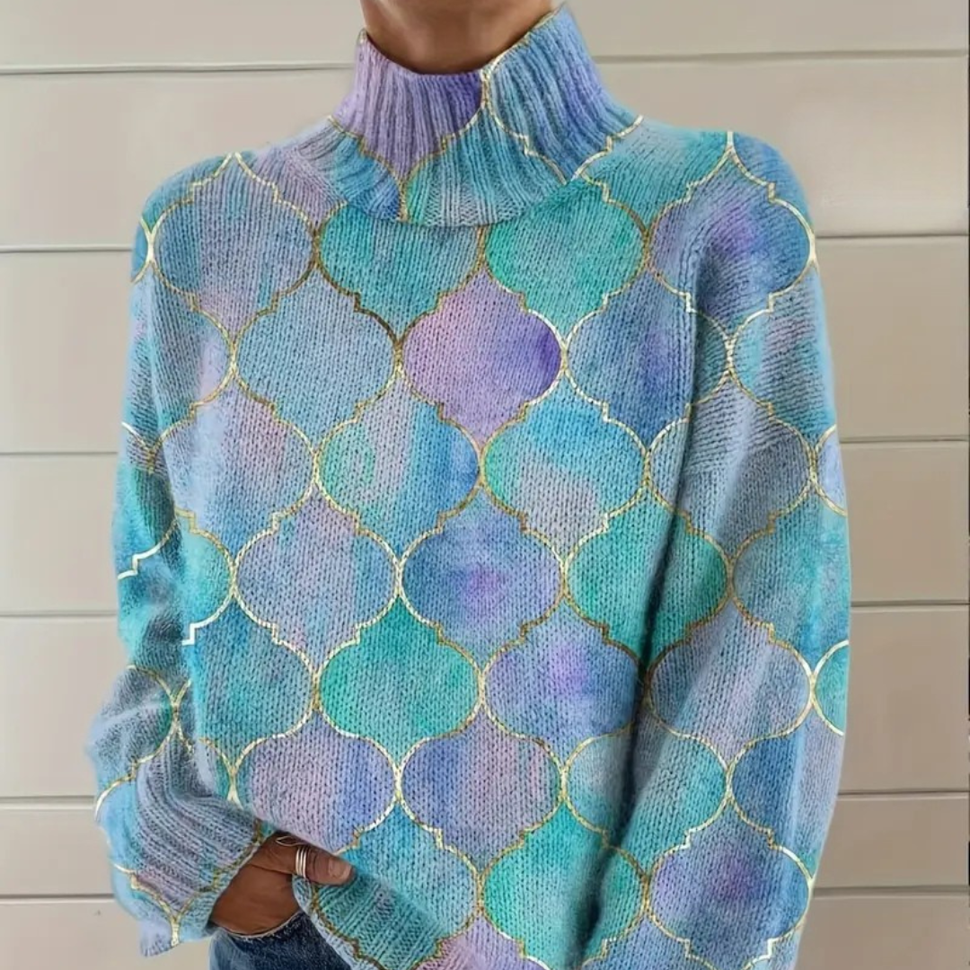 Soft-touch sweater med høj hals