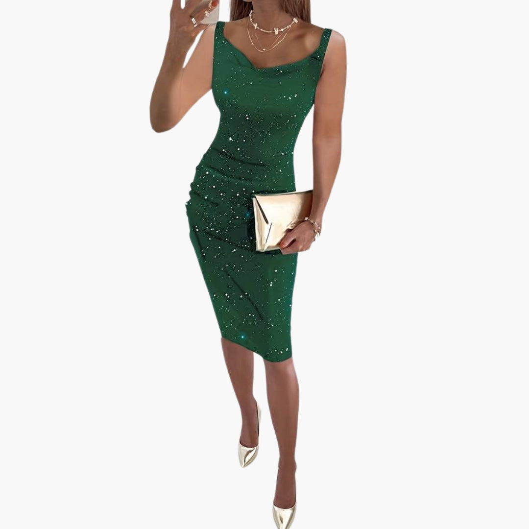 Sequin party dress for women | Sleeveless, glittering cocktail dress for Christmas parties and evening events