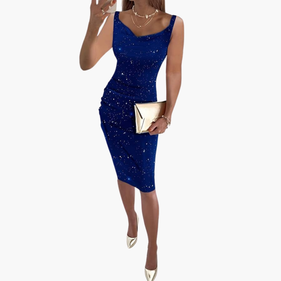 Sequin party dress for women | Sleeveless, glittering cocktail dress for Christmas parties and evening events
