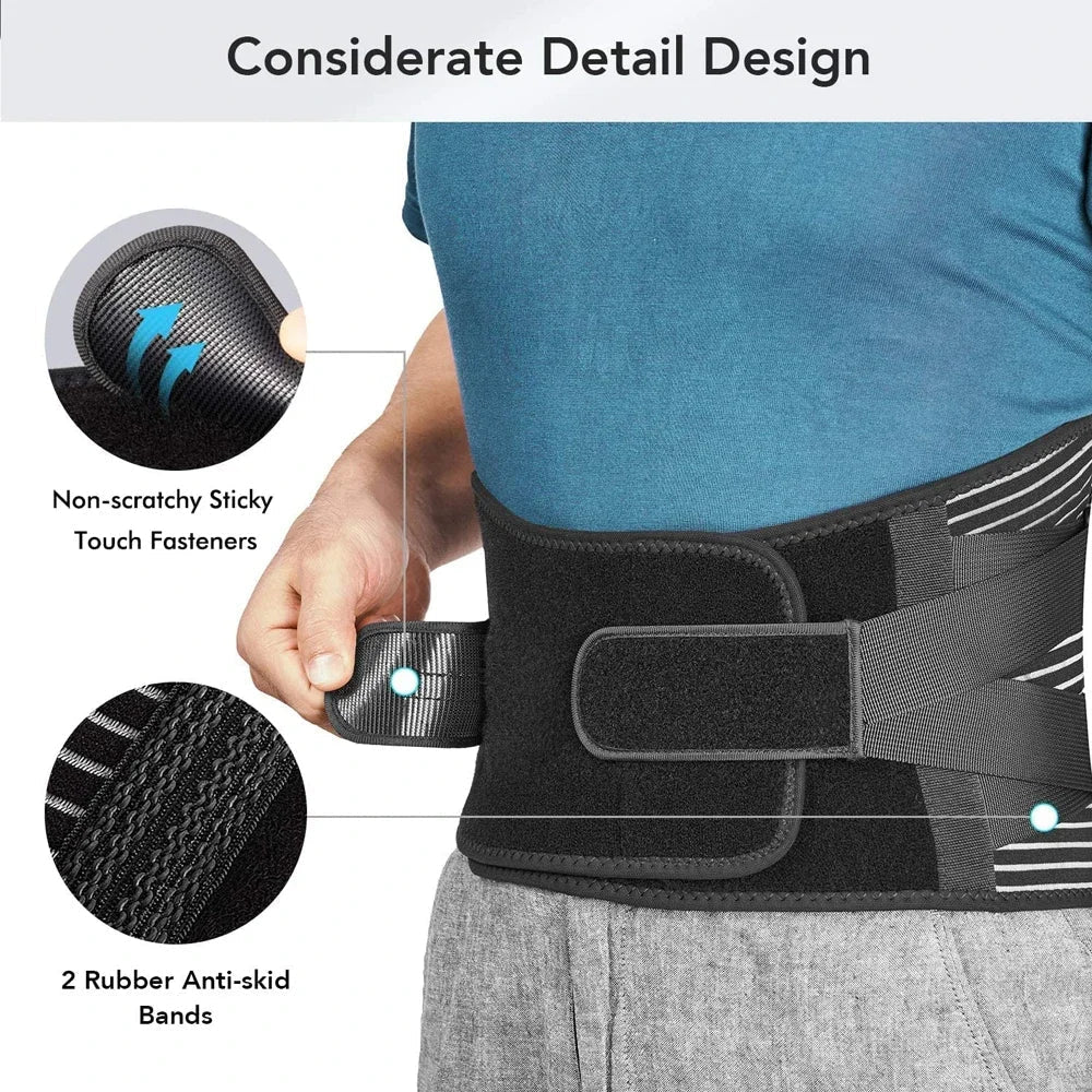 Cintura regolabile di supporto per la schiena per il comfort quotidiano – Supporto lombare ergonomico per il lavoro, il fitness e la vita di tutti i giorni