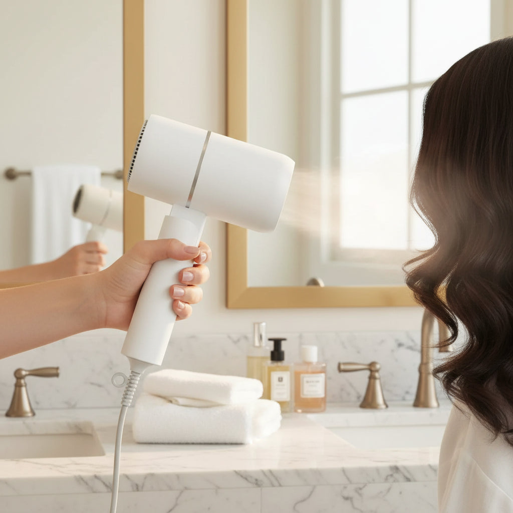 Foldable ionic hair dryer – Compact, lightweight, and travel-ready with frizz-reducing technology