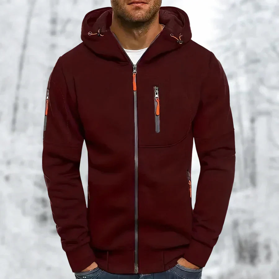 Felpa con cappuccio elegante da uomo con cerniera