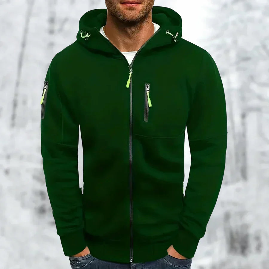 Felpa con cappuccio elegante da uomo con cerniera