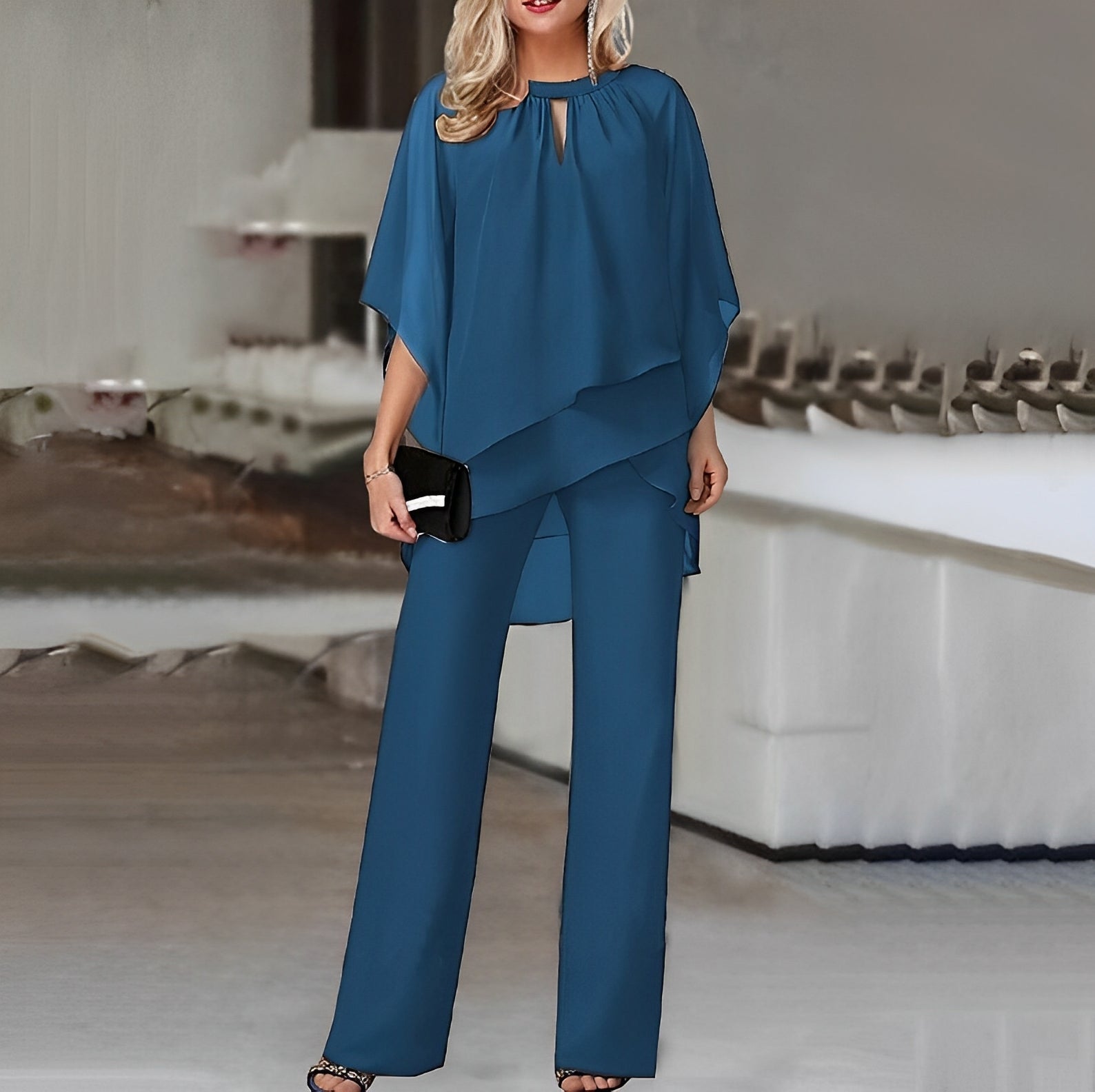 Sofía | Conjunto Punto Mujer con Top Fluido y Pantalones Anchos Elegantes 3