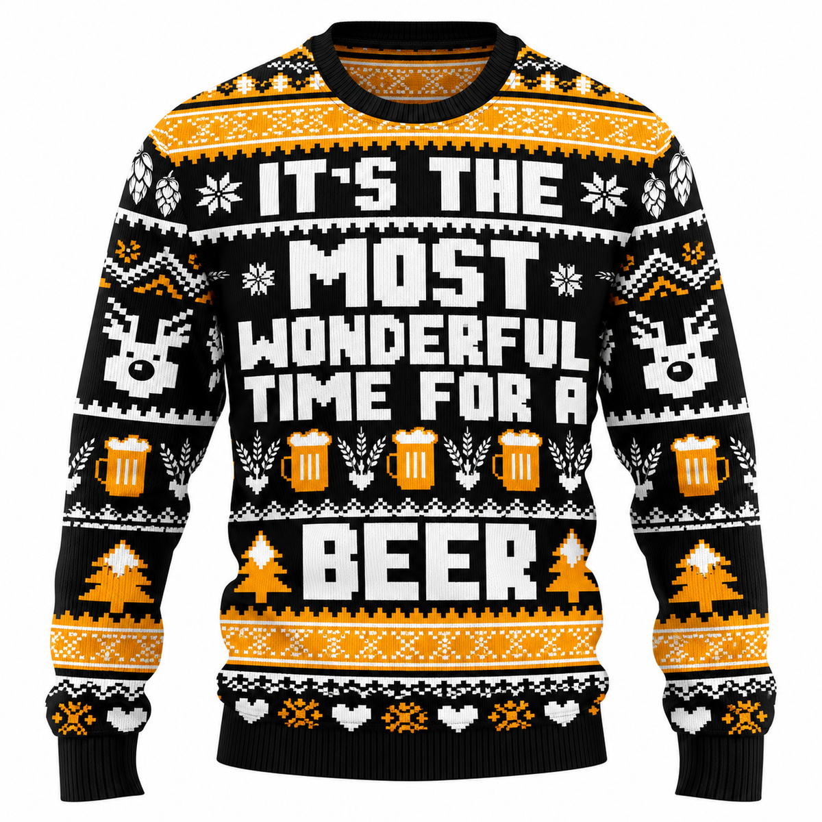 Maglione natalizio Jingle Beers per uomo - Divertente maglione natalizio unisex con stampa 3D