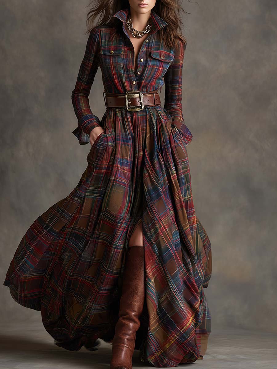 Vestido-camisa com cinto