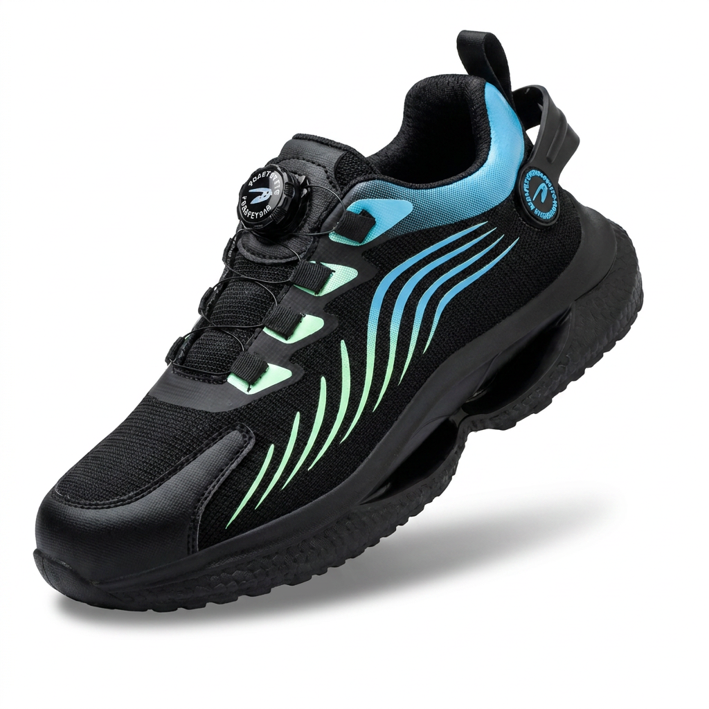 Sneakers di sicurezza con punta in acciaio e chiusura con rotella