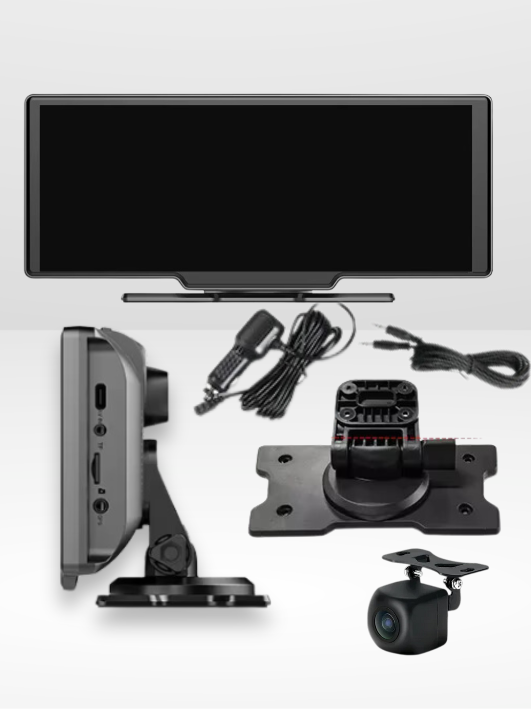 Trådløs CarPlay-skærm med indbygget 4K Dashcam & valgfrit bakkamera – 10,26" IPS-skærm