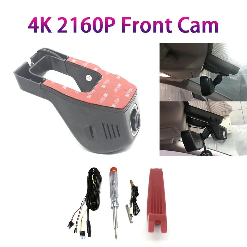 Caméra de tableau de bord WiFi 4K pour voiture avec moniteur de stationnement
