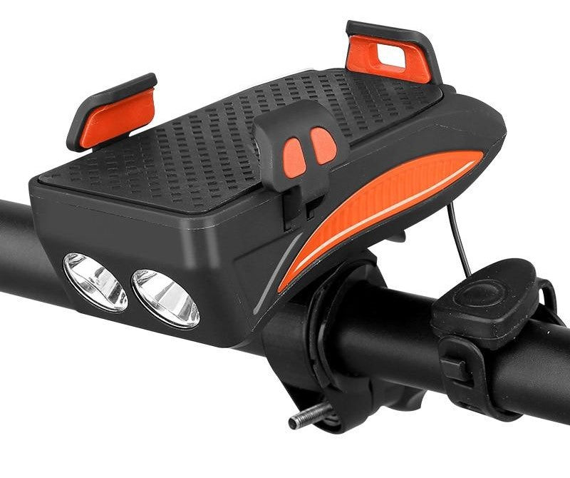 Suport telefon multifuncțional pentru bicicletă cu lanternă și powerbank