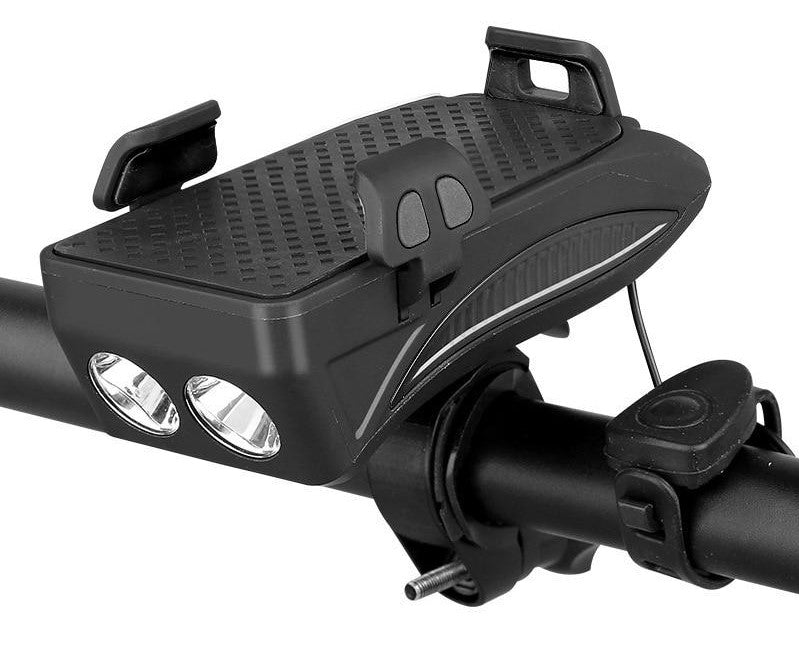 Suport telefon multifuncțional pentru bicicletă cu lanternă și powerbank