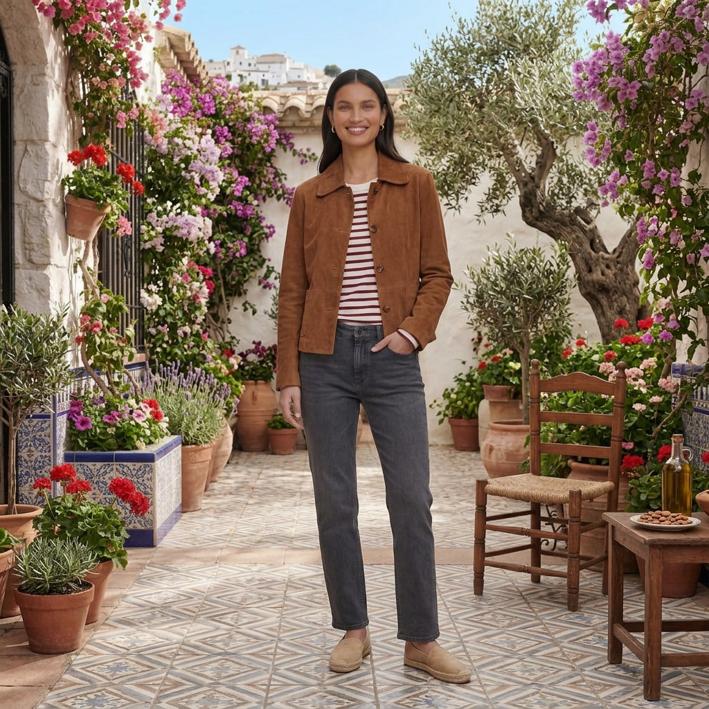 Brown suede jacket for women