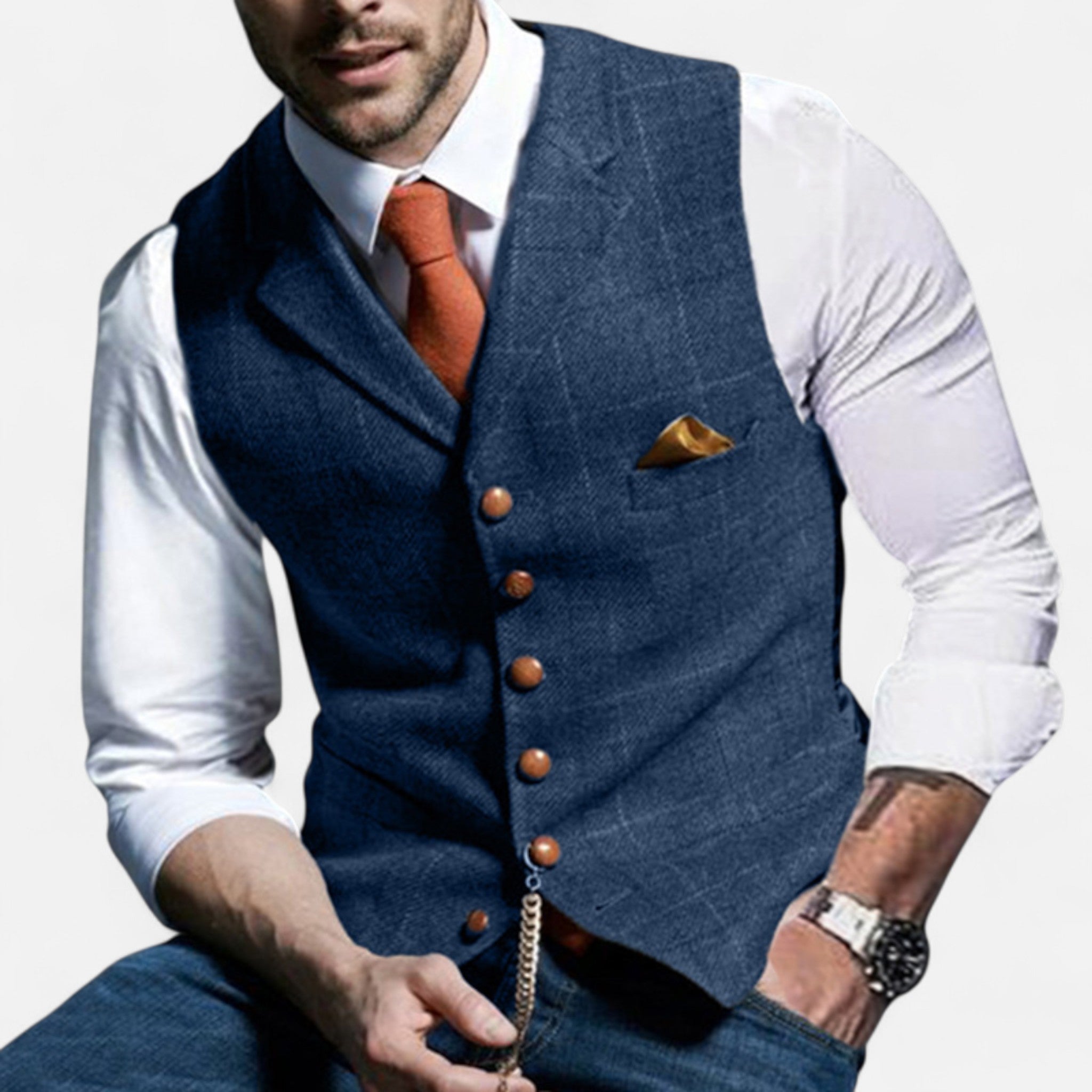 Chaleco vintage para hombre con corte clásico