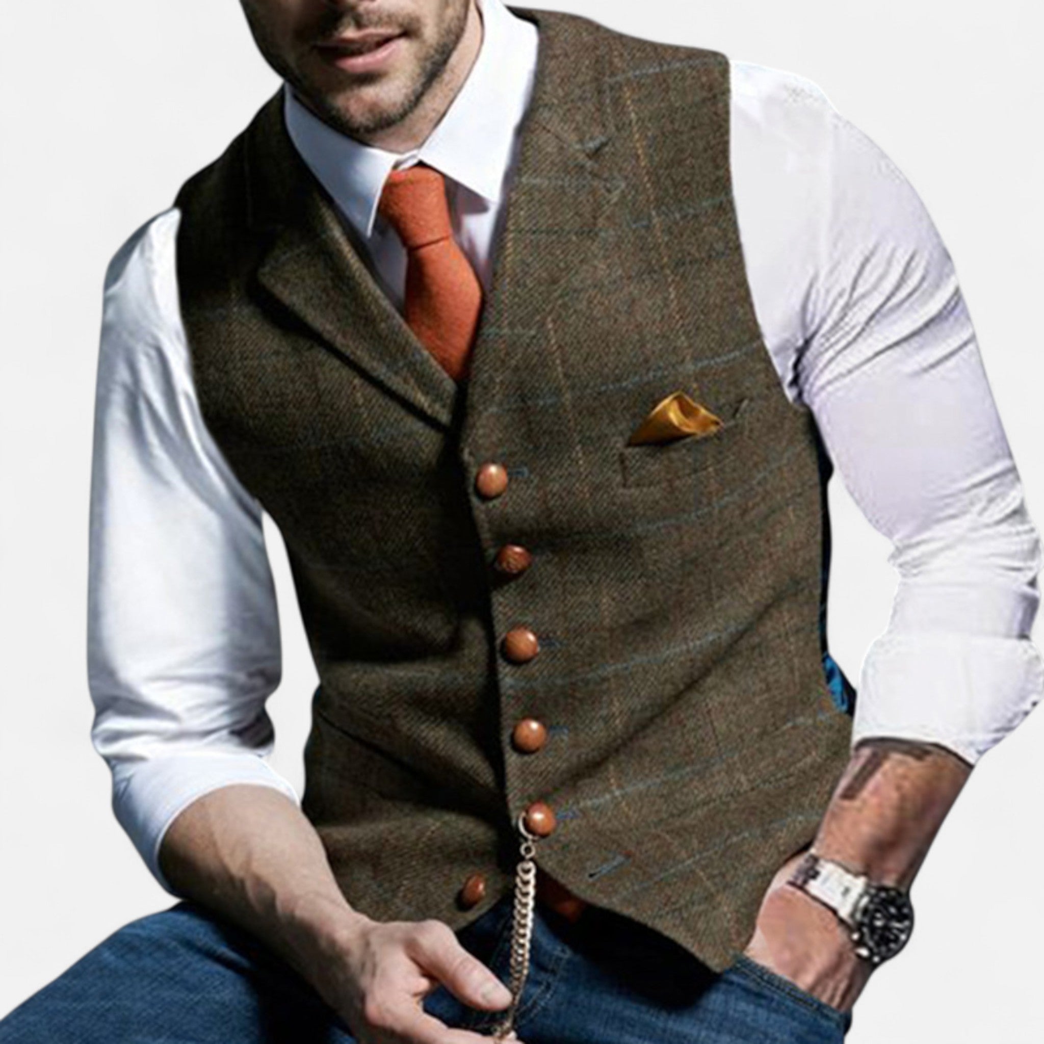 Chaleco vintage para hombre con corte clásico