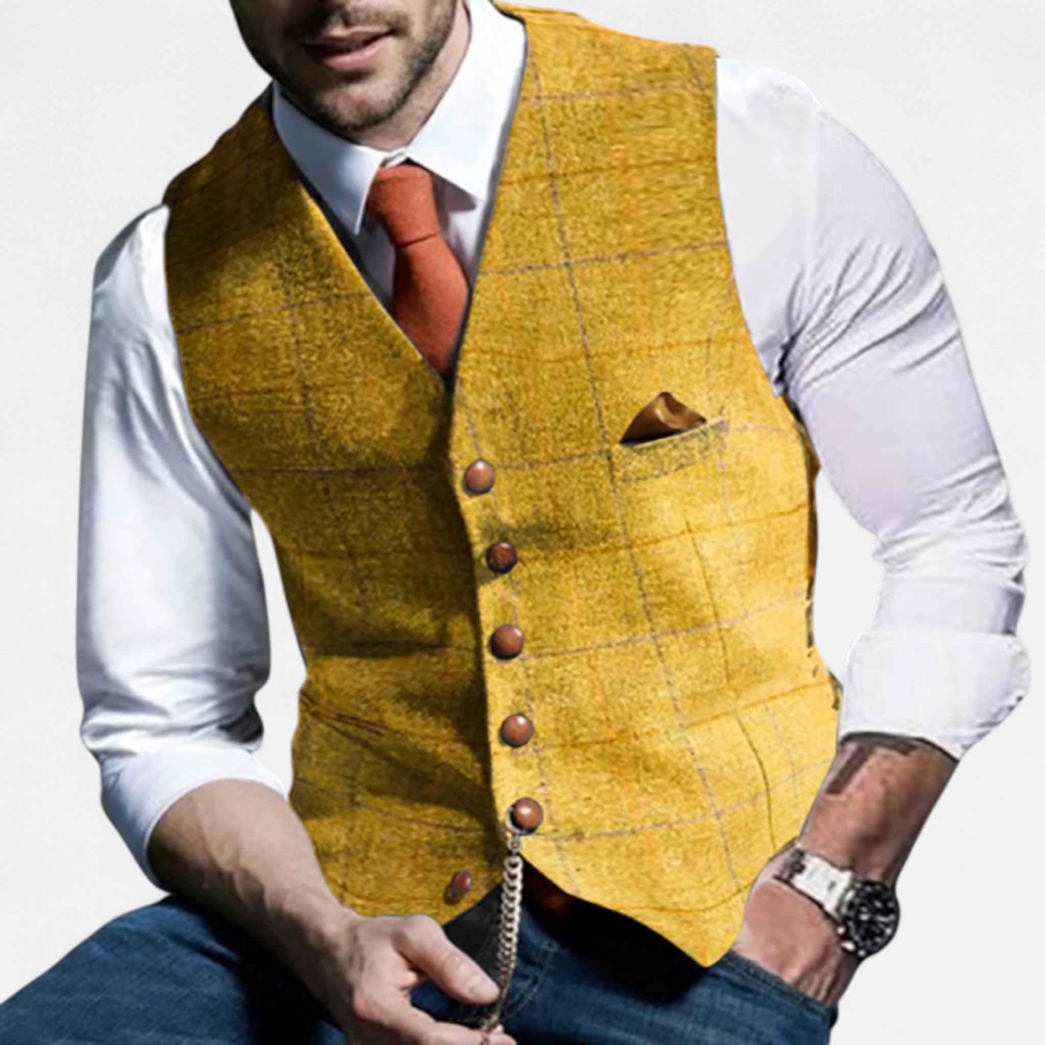 Chaleco vintage para hombre con corte clásico